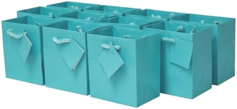 OccasionALL Teal Gift Bags with Handles 12 Pack