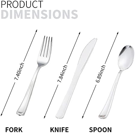 50 Pack Silverware Set with Napkins for Parties
