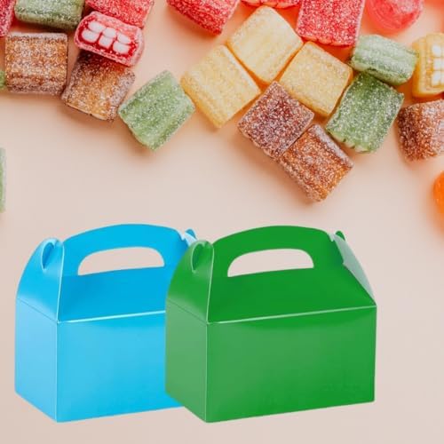 CHNLML 12 Pack Treat Boxes with Handles Red
