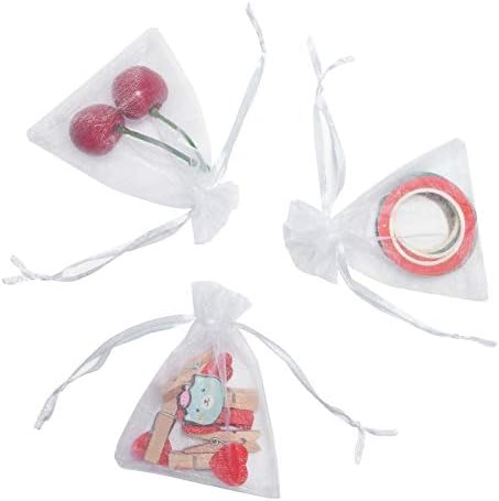 Tendwarm 100 Pcs 3x4 Inch Sheer Organza Gift Bags with Drawstring
