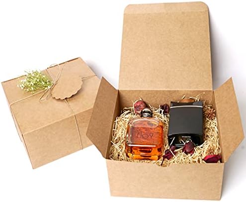 Mudrit Kraft Gift Boxes 10 Pack 8x8x4 Inches