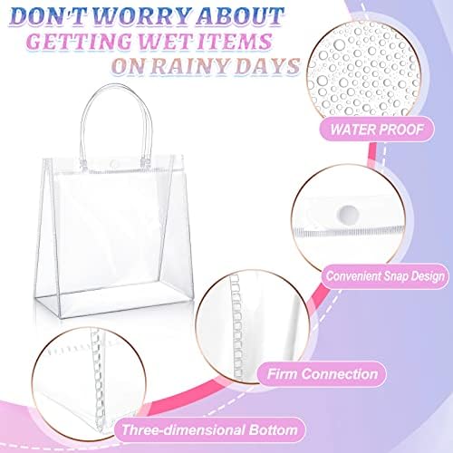 Saintrygo 80 Pcs Clear Plastic Gift Bags with Handles
