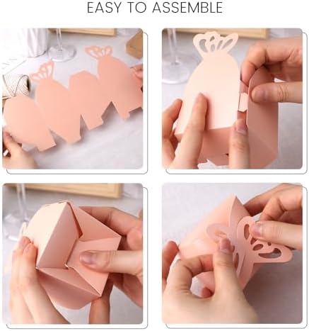 VGOODALL 50PCS Pink Butterfly Candy Boxes for Party Favors