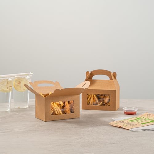 Restaurantware Bio Tek Gable Boxes 6x35x35 Inch Clear PET Window Gift Boxes