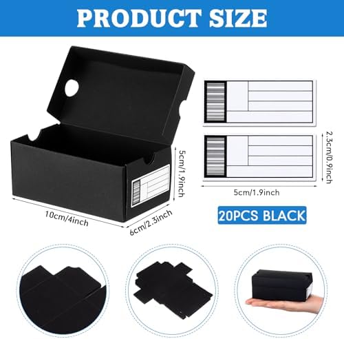 20 Pack Mini Shoe Gift Boxes for Party Favors Black