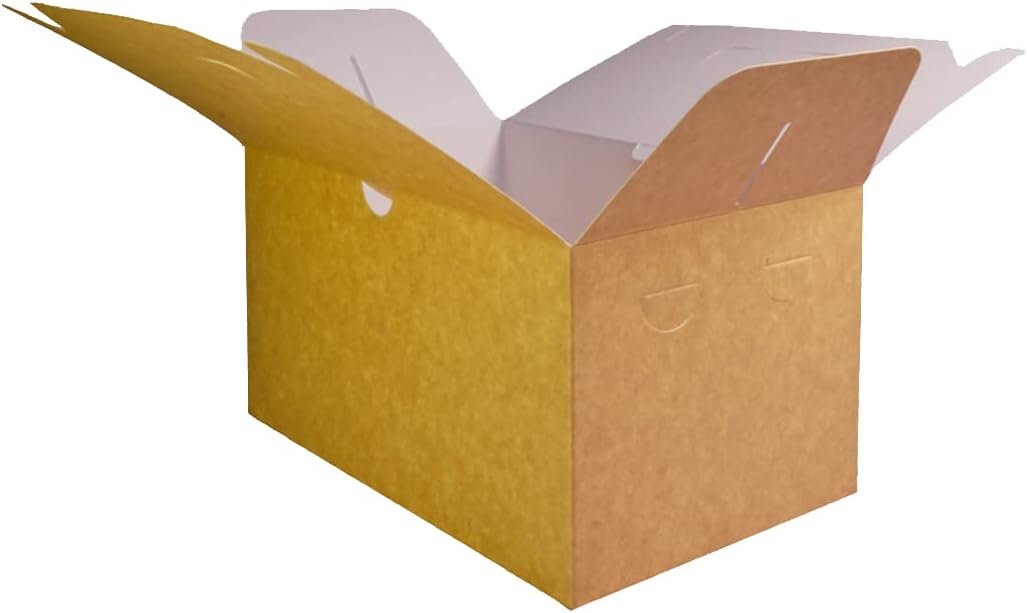 PandaPandaPPS 50 Pack Brown Gable Boxes for Foods Gifts Party Favors