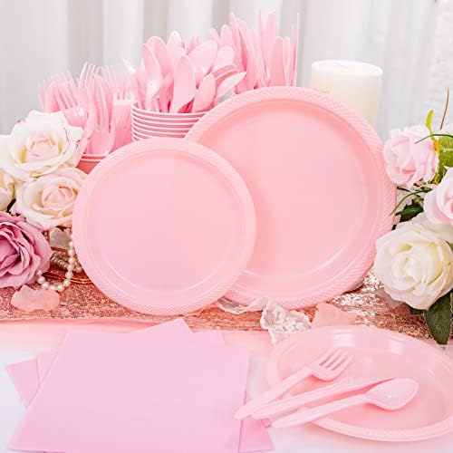 WELLIFE 210 Piece Pink Party Supplies Set