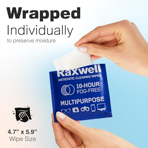 Raxwell Eyeglasses Cleaner Wipes 100 Count