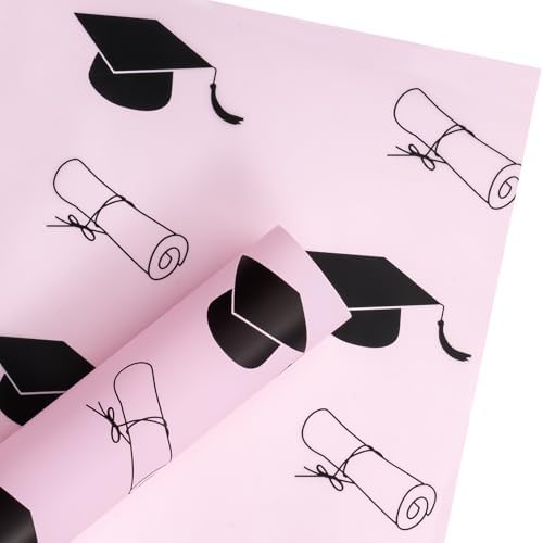 WRAPAHOLIC 20 Sheets Flower Wrapping Paper Pink Bachelors Hat 224x224 Inch