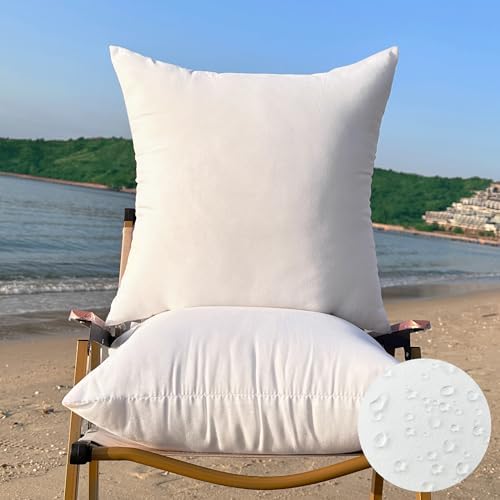 16 x 16 Outdoor Pillow Inserts Pack of 2 White