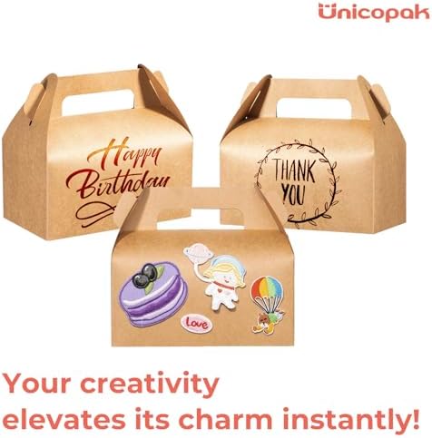 UnicoPak 10 Pack Brown Gable Treat Boxes
