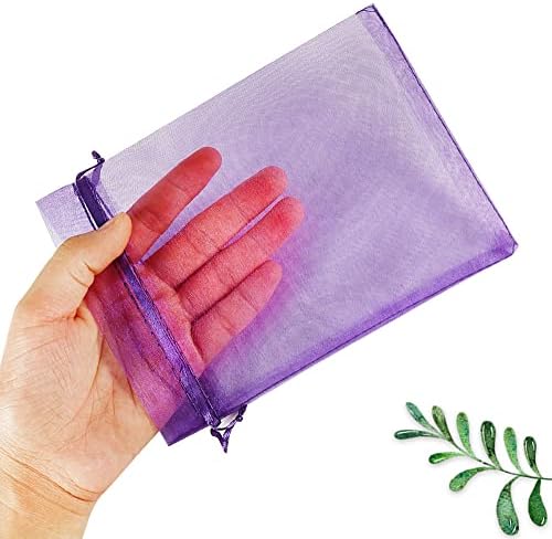 HRX Package 100pcs Purple Organza Gift Bags