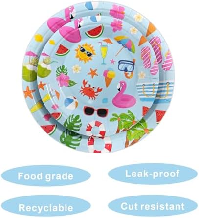 80PCS Summer Beach Paper Plates Set for Pool Parties