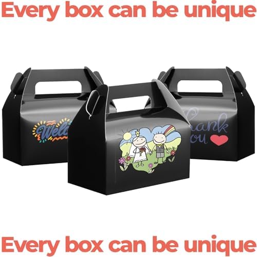 UnicoPak 30 Black Gable Treat Boxes for Parties