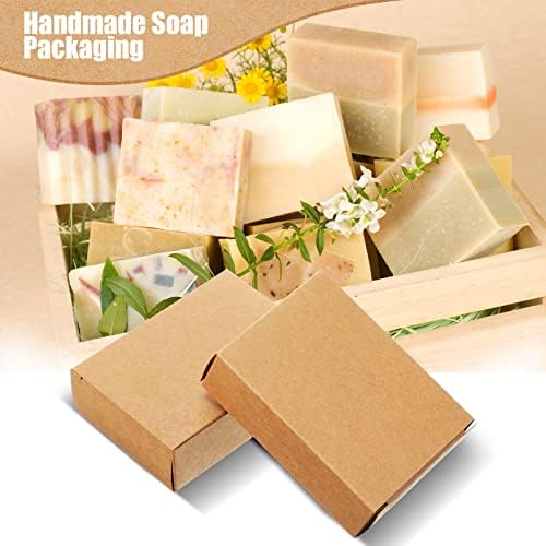 200 Pcs Kraft Soap Boxes No Window for Homemade Soap Packaging