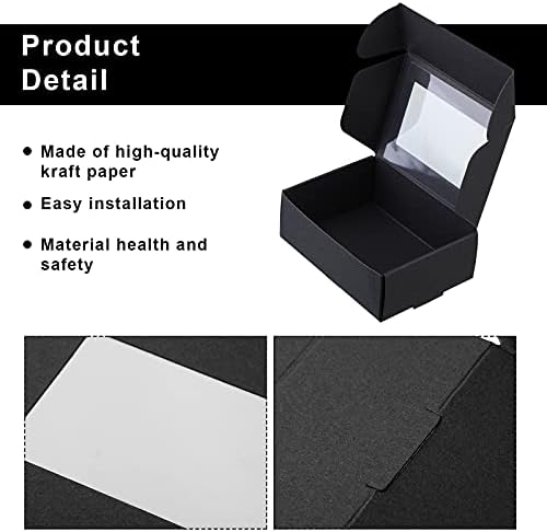 Zonon 30 Pcs Mini Kraft Soap Boxes with Window Black