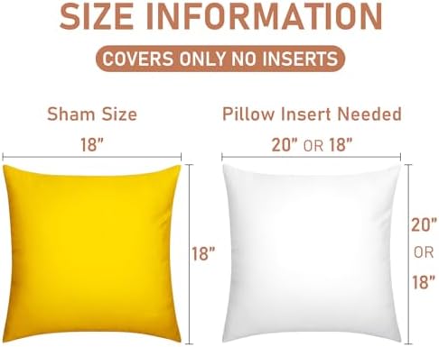 Pack of 4 Waterproof Square Throw Pillow Covers for Patio