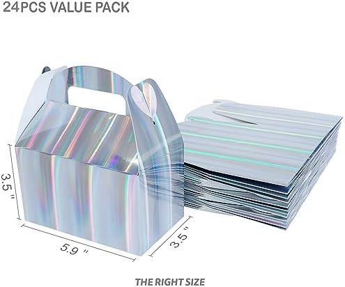 Naleyber Shiny Rainbow Gift Boxes 24pcs Iridescent Treat Containers