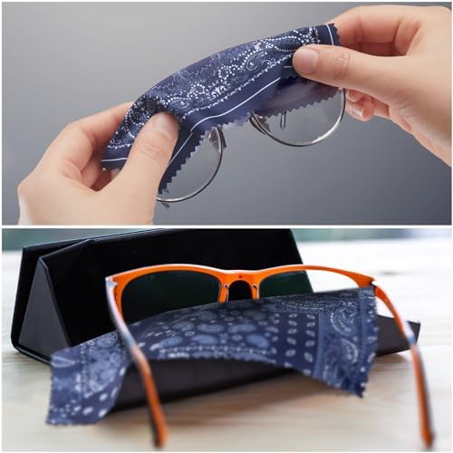 24 Pcs Microfiber Cleaning Cloths Paisley Pattern