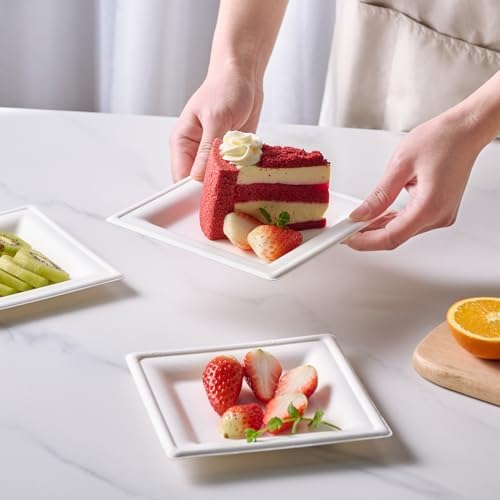 ECOLipak 150 Piece Compostable Square Plates 6 Inch
