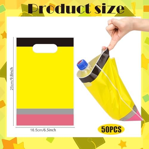 Ecally 50 Pcs Pencil Shaped Gift Bags for School Parties