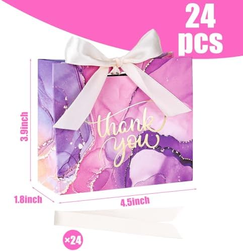 VGOODALL 24PCS Mini Party Favor Bags with Bow Ribbon