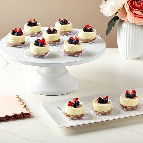 Juvale 72-Piece Mini Appetizer Set - Clear Plastic Plates and Tear Drop Spoons
