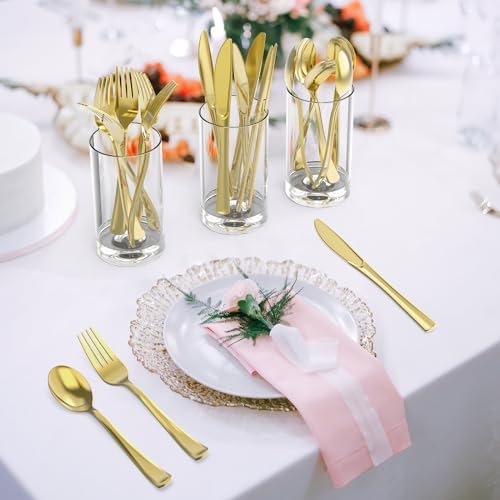 100 Count Heavy Duty Gold Plastic Knives for Parties