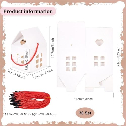 BENECREAT 30Pcs House Shaped Gift Boxes for Wedding Baby Shower Birthday Party