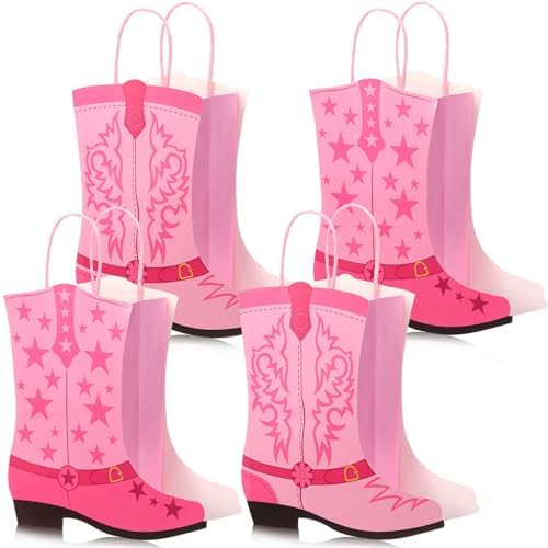 16 Pcs Western Boots Gift Bags with Handles