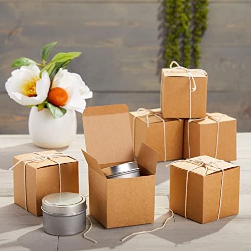 Juvale 100 Pack Brown 3x3x3 Inch Gift Boxes with Lids