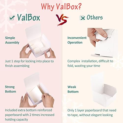 ValBox 4x4x4 White Gift Boxes 50PCS