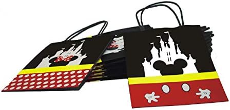 MOAXMOA Mickey Mouse Theme Treat Bags with Handles - 12PCS