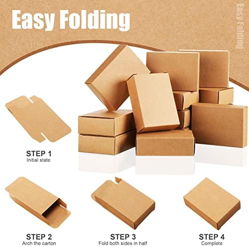 200 Pcs Kraft Soap Boxes No Window for Homemade Soap Packaging