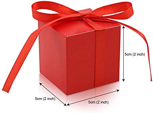 KPOSIYA 70 Pack Red Gift Boxes with Ribbons