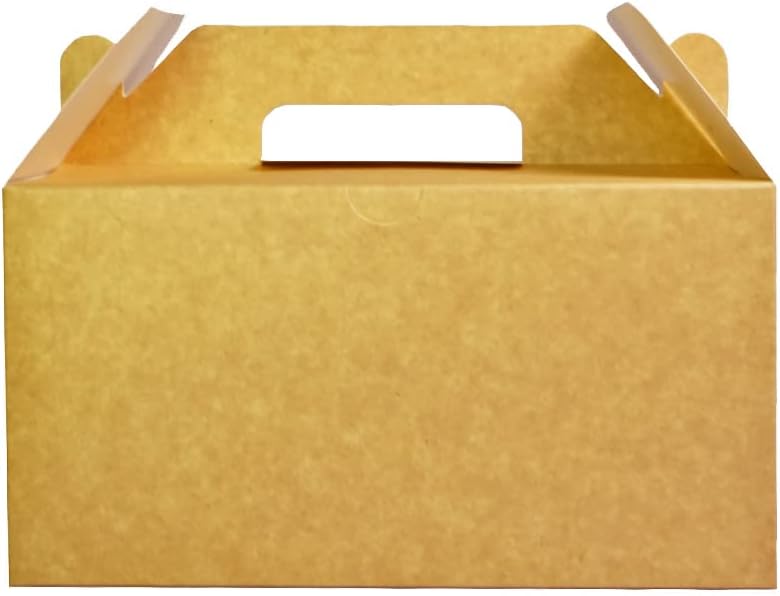 PandaPandaPPS 50 Pack Brown Gable Boxes for Foods Gifts Party Favors