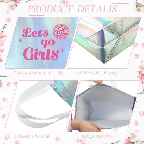 Cindeer 12 Pcs Lets Go Girls Bridesmaid Bags Holographic