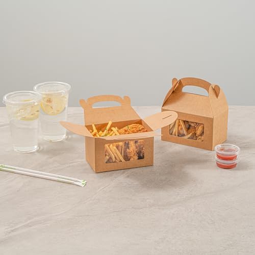 Restaurantware Bio Tek Gable Boxes 6x35x35 Inch Clear PET Window Gift Boxes