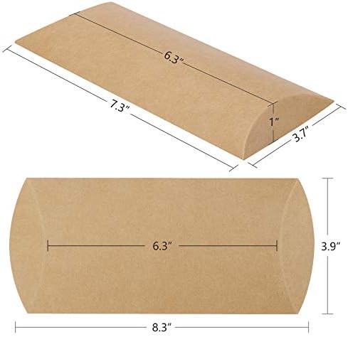 Eupako 63x37x1 Inch Kraft Pillow Boxes 50 Pack