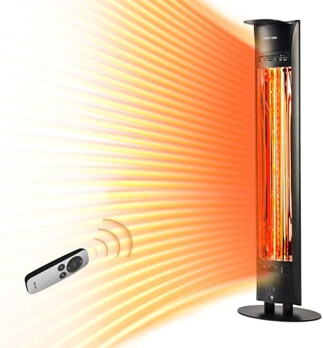 EAST OAK 1500W Electric Infrared Heater with Remote and 24H Timer