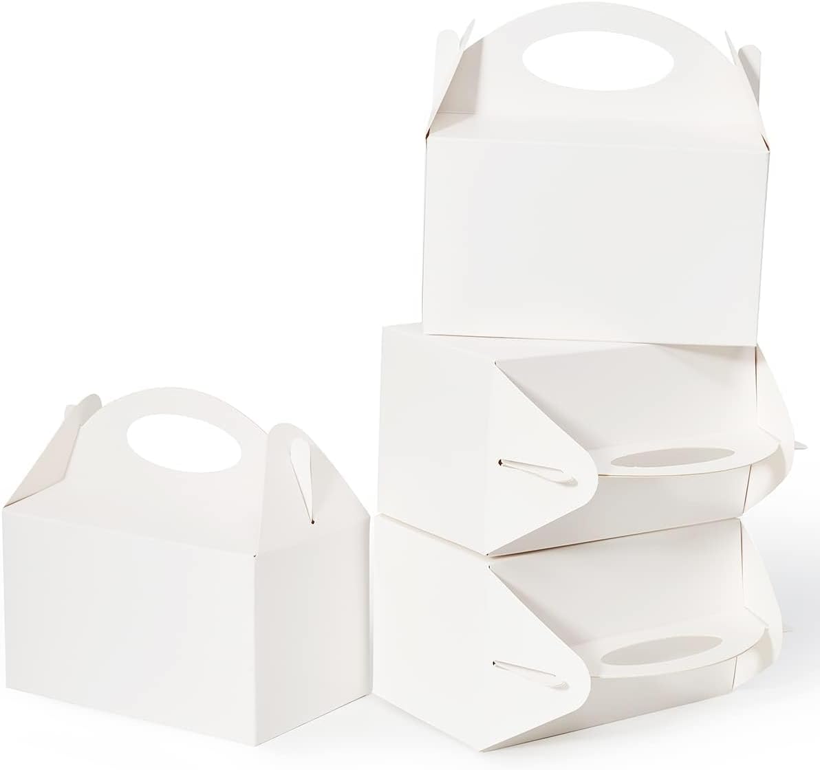 25 Pcs Small Party Treat Boxes White 6 Inch Gable