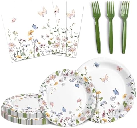 Audree 96 Pcs Wildflower Party Supplies Set