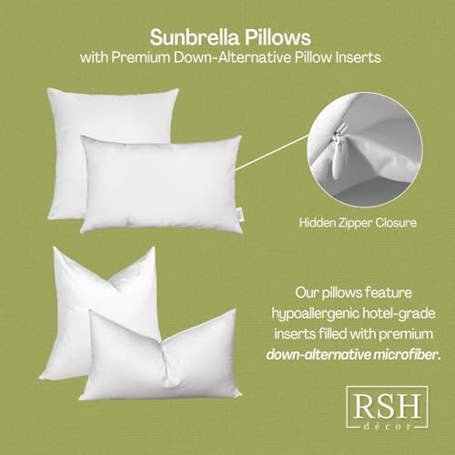 RSH Decor Sunbrella Square Throw Pillow Set of 4 17x17