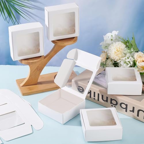 BENECREAT 20 Pack Clear Window Gift Boxes