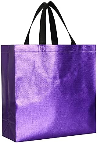 Tosnail 20 Pack Reusable Gift Bags with Handles Purple