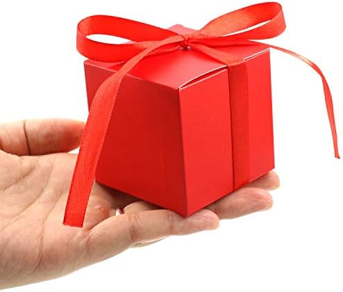 KPOSIYA 70 Pack Red Gift Boxes with Ribbons