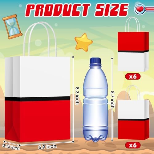 Locmeo 12 Pcs Cartoon Animation Birthday Gift Bags with Handle