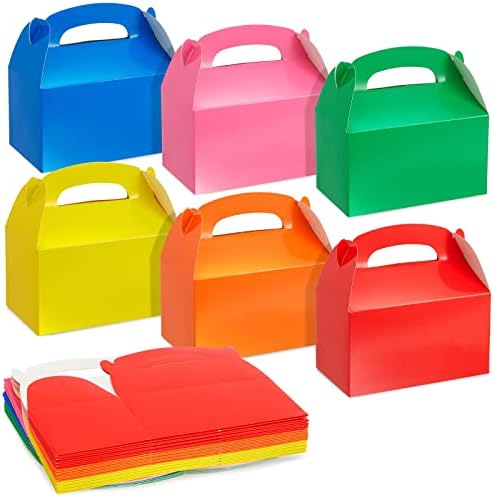 BLUE PANDA 24 Pack Rainbow Gable Boxes for Party Favors