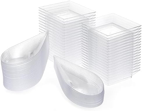 Juvale 72-Piece Mini Appetizer Set - Clear Plastic Plates and Tear Drop Spoons