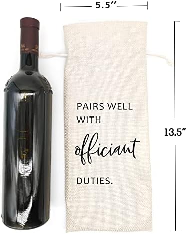 Socive Wedding Wine Bag - Burlap Drawstring Gift Holder